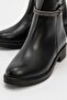 Women's embellished everyday heeled shoes - black leather - 3