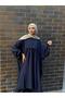 Daisy Embroidered Oversize Dream Suit - Navy Blue - 5