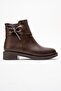Yan Ribbon Stone Buckle Boots Brown Leather - 2