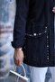 Women's Denim Jeans Jacket with Pocket Stone Stitching Detail - 6