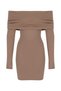 Champain Dress Women's Off Shoulder Long Sleeve Jewel Color Dress