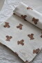 Muslin Coverlet 100% Cotton-Ecru Bear 100X100 cm - 2