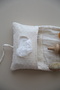 Baby Diaper Bag Organizer - Muslin Ecru with Pom Poms - 6
