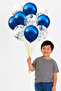 10 Blue Confetti Balloon Set (5 Metallic Blue Balloons, 5 Transparent Balloons, 10g Silver Balloon Confetti) - 4
