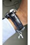 New rym-4120 automatic mechanism men's watch - steel case and leather strap - 2 years warranty ss-bl - 4