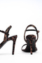 Night Glow Series – Thin Strap, Ankle Buckle, Stone Embroidered Black Heeled Stiletto Shoes - 4