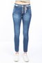 Women's Waist-Tied Jean Trousers Dark Blue