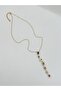 Gold Color 7 Elements Multi-Color Stone 316L Steel Y Model Necklace - 6
