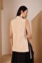 Women's Beige Regular Lined Woven Vest - 4