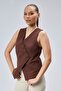 Women's Regular V-Neck Buttoned Vest - 5