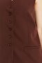Brown Women's Buttoned Regular Lined Woven Vest - 6