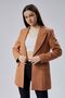 Light Brown Double Breasted Long Blazer Jacket - 2