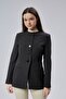 Black Crew Neck Regular Woven Jacket - 6