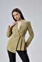 Khaki Regular Fit Pleat Detailed Blazer Jacket - 4