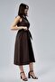 Brown Regular Fit Girdle Belted Dress - 7