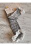 Girl's Knee-High Socks Cotton Ribbed Lace Fragrant Breathable Anti-Sweat Single Gray - 4