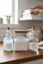 Powder Detergent Jar with Wooden Lid 2000ml-Liquid Detergent and Softener Bottle Mushroom Lid 1000ml