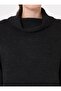 High-Necked Knitwear Hijab Dress - Anthracite Melange - Refka - 5