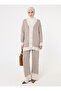 Cardigan&Pants Two-Piece Knitwear Set - Brown - Beige - Refka