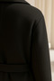 Belted Black Melton Coat - 8