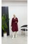 Lace-up Waist Trench Coat BRC1906 Claret Red - 6