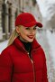 Red Cashmere Fabric Unisex Hat