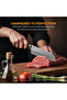 Premium 3-Piece Knife Set Chef, Santoku & Utility with Walnut Handle & Hammered Steel - 7