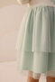 Glittery Printed Tulle Girls' Dress Mint Green - 4