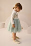 Glittery Printed Tulle Girls' Dress Mint Green - 2