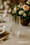 Crystal Embroidered Tall Glass Soft Drink Glasses 6 Pieces - Stylish Patterned Water and Beverage Glasses - 4