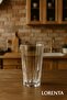 Crystal Embroidered Tall Glass Soft Drink Glasses 6 Pieces - Stylish Patterned Water and Beverage Glasses - 3