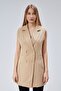 Women's Long Double Breasted Woven Vest