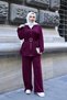Women's Top and Bottom Set |   Burgundy Dress |   Daily–Office–Combination |   100% Cotton Pants Blouse