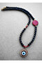 Handmade Black Evil Eye Beaded Necklace - 3