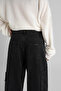 Men's Black High Waist Side Pocket 100% Cotton Oversize Cargo Jeans - 3