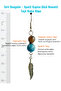 Glazed Balances – Apatite Tiger's Eye Hematite Natural Stone Eagle Feather Long Women's Dangle Earrings - 4