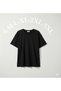 Women's Oversize Wide Cut 100% Cotton Soft Textured Basic Crew Neck Black T-Shirt