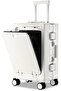 20 Inch Cabin Size Aluminum Frame Luggage with USB Charging Port, Front Opening Compartment