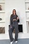 Women's Long Sleeve Crop Top and High Waist Pants Set - 5