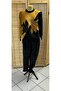 Mustard Black Velvet Tracksuit with Dowry Embroidery - 2