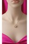 Steel Non-Tarnish Zircon Stone Clover Detailed 360-Degree Rotating Stylish Elegant Women's Necklace - 3