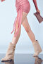 Women's Beige Wedge Heeled Boots 24Wfd 440418