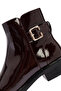 Women's Burgundy Zippered Patent Leather Boots 24Wfe401516 - 8