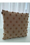 Tufting Linen Polka Dot Decorative Throw Pillow Case (Color Milk Coffee) - 3
