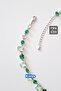 Zircon Stone Steel Necklace - Green Silver - 5