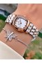 Brand Rose Silver Color Women's Wristwatch - Bracelet Gift - 5