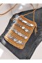 Hand Knitted Paper Thread Women's Phone Bag with Sequin Detail - 3