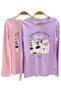 Mojo Girl's Feminine Power Printed Long Sleeve T-Shirt 823130   Purple - 4