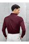 Slim Fit Long Sleeve Easy Ironing Sweat Absorbing Breathable Texture Tie-Dye Burgundy Men's Shirt - 2