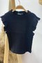Girl's Ruffled Camisole Sleeve Detailed Blouse 3292 Black